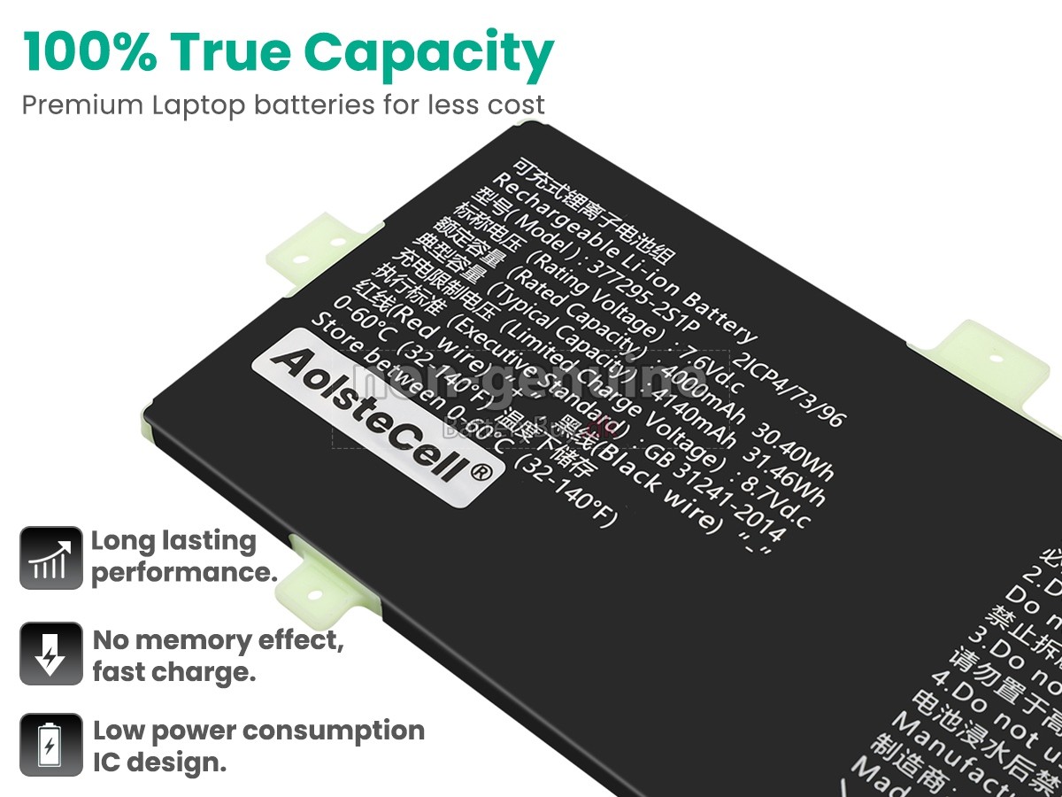 AolsteCell 377295-2S1P udskiftningsbatteri