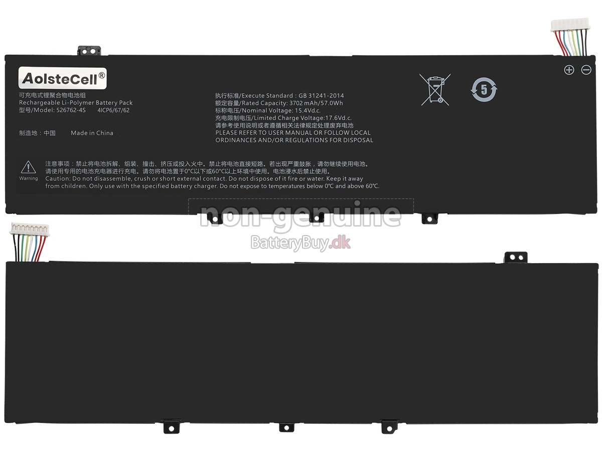AolsteCell 526762-4S udskiftningsbatteri
