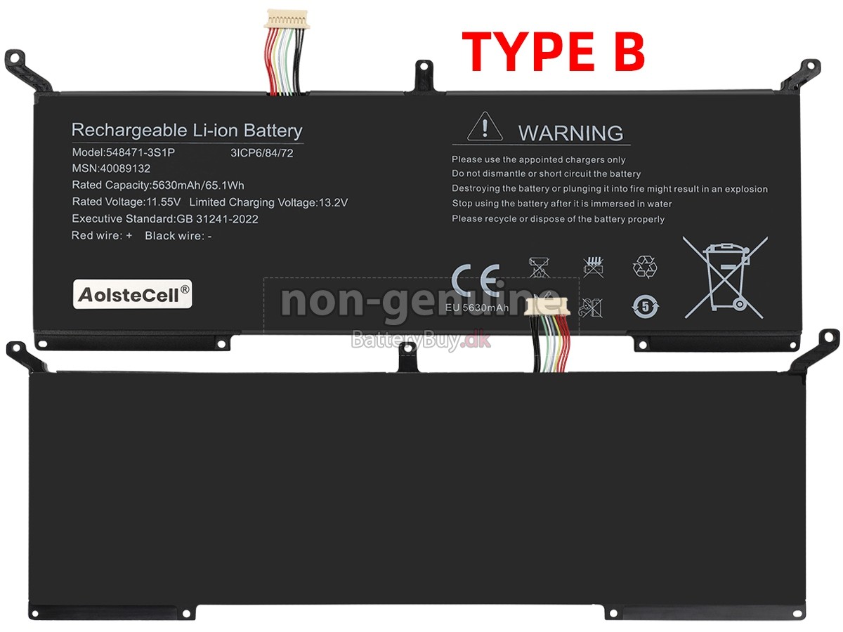 AolsteCell 548471-3S1P udskiftningsbatteri