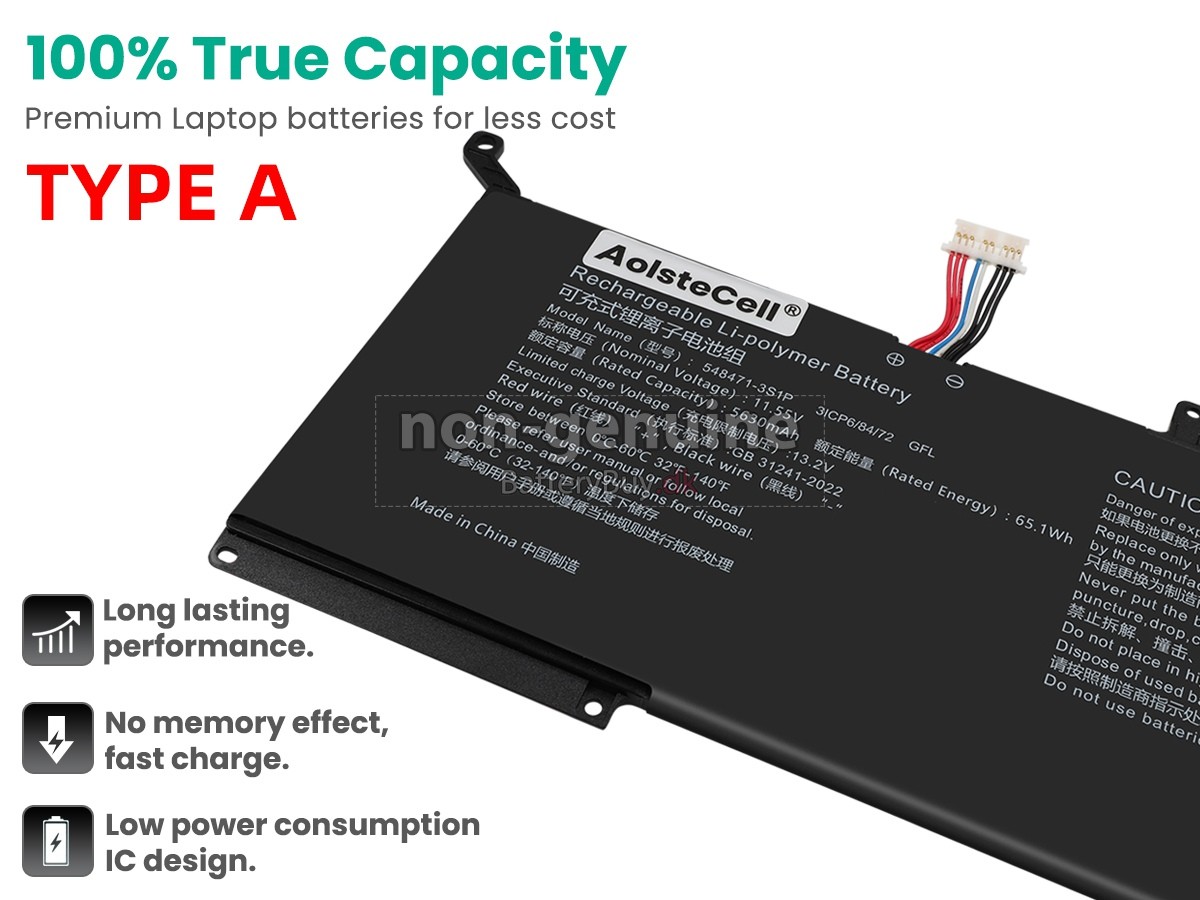 AolsteCell 548471-3S1P udskiftningsbatteri