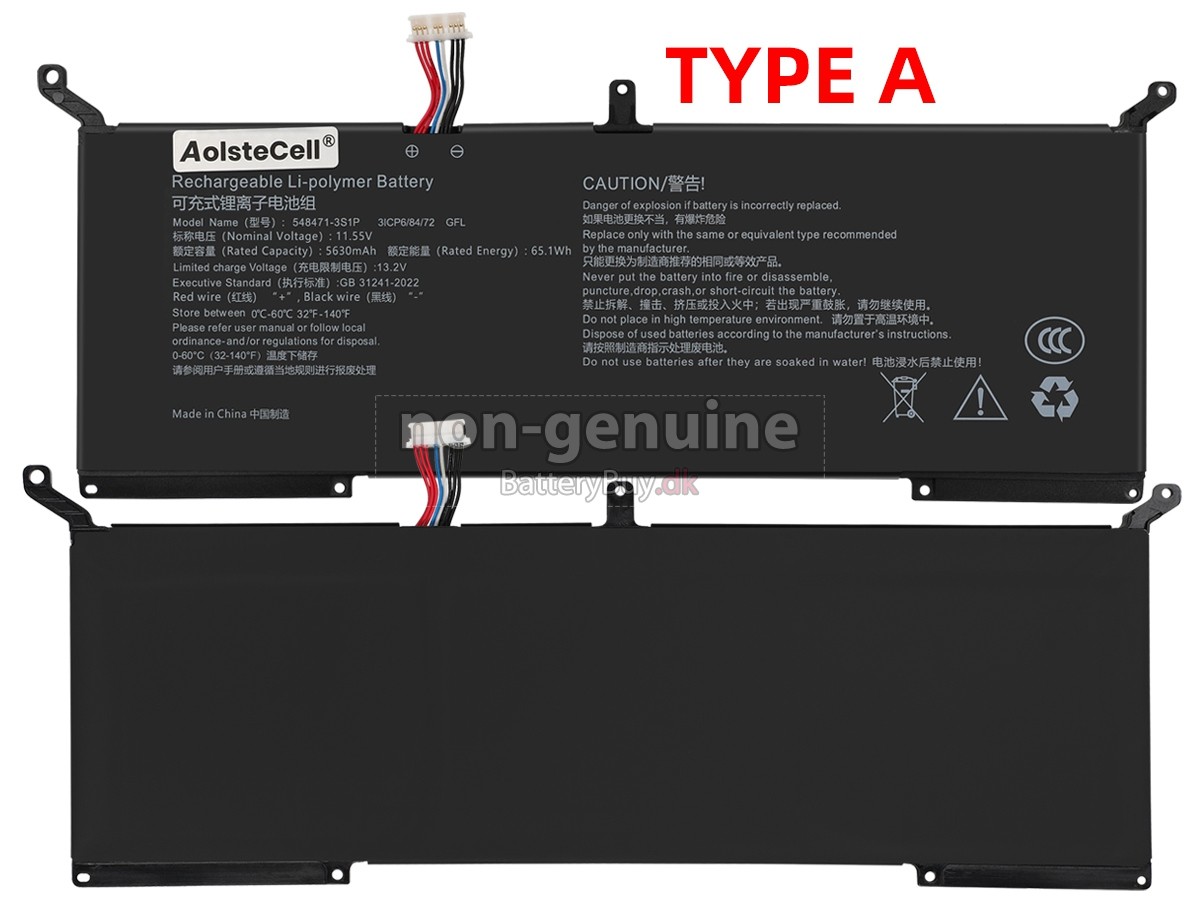 AolsteCell 548471-3S1P udskiftningsbatteri