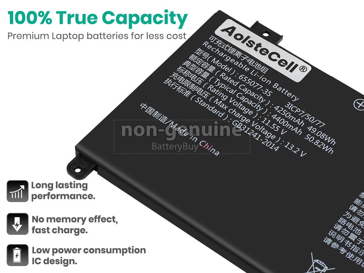 AolsteCell 655077-3S udskiftningsbatteri