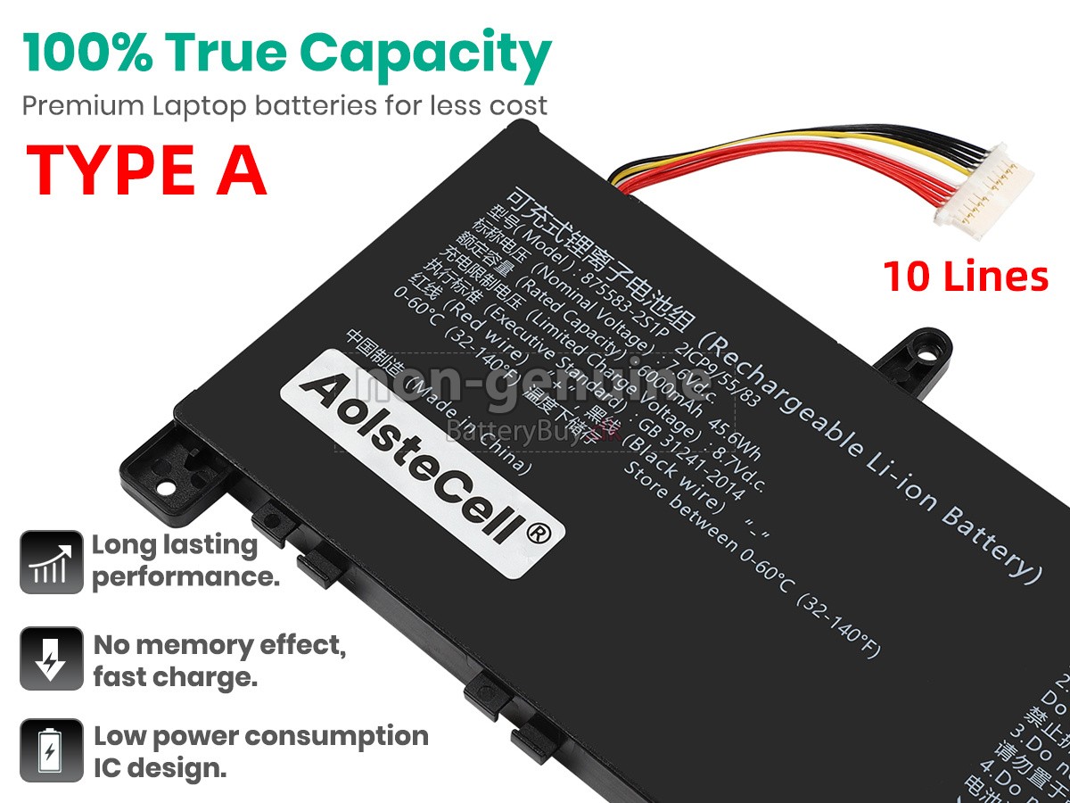 AolsteCell 875583-2S1P udskiftningsbatteri