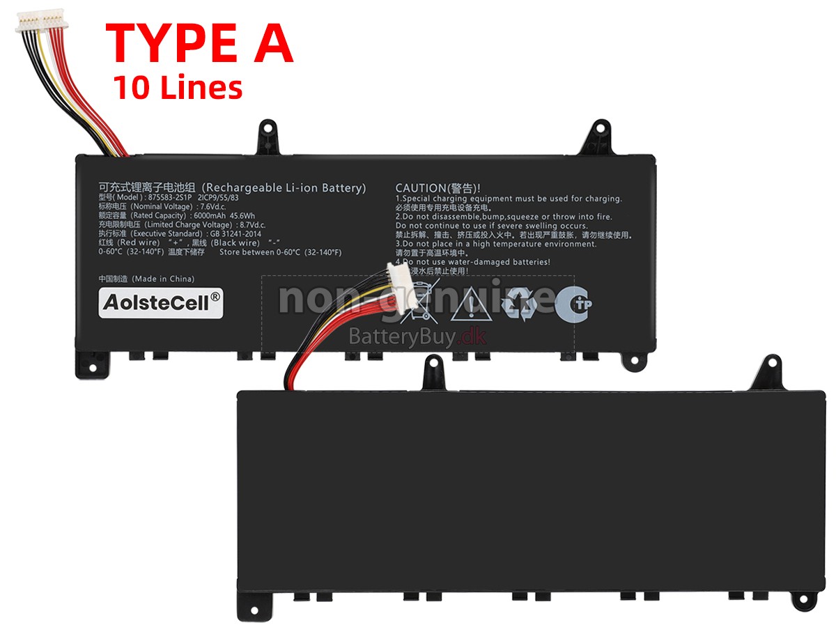 AolsteCell 875583-2S1P udskiftningsbatteri