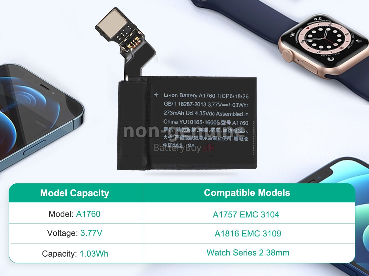 Apple IWATCH 2(38MM) udskiftningsbatteri