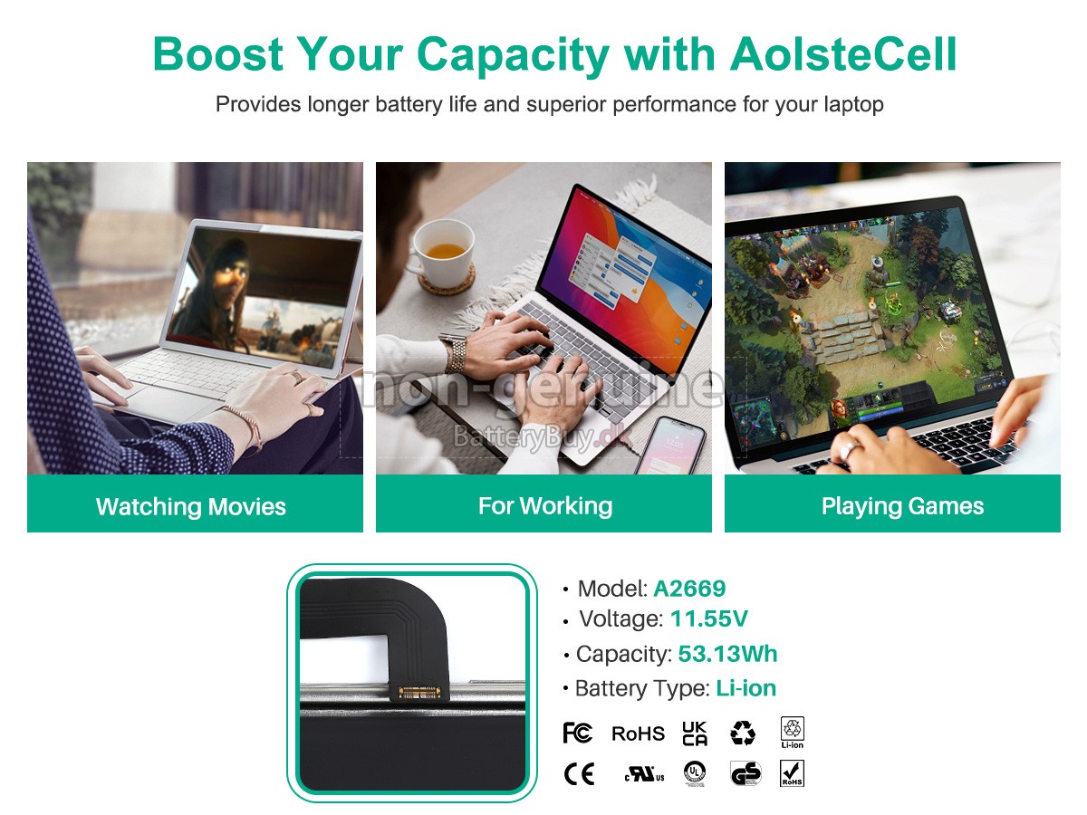 Apple MacBook Air M2 8 CPU/10 GPU 13 udskiftningsbatteri