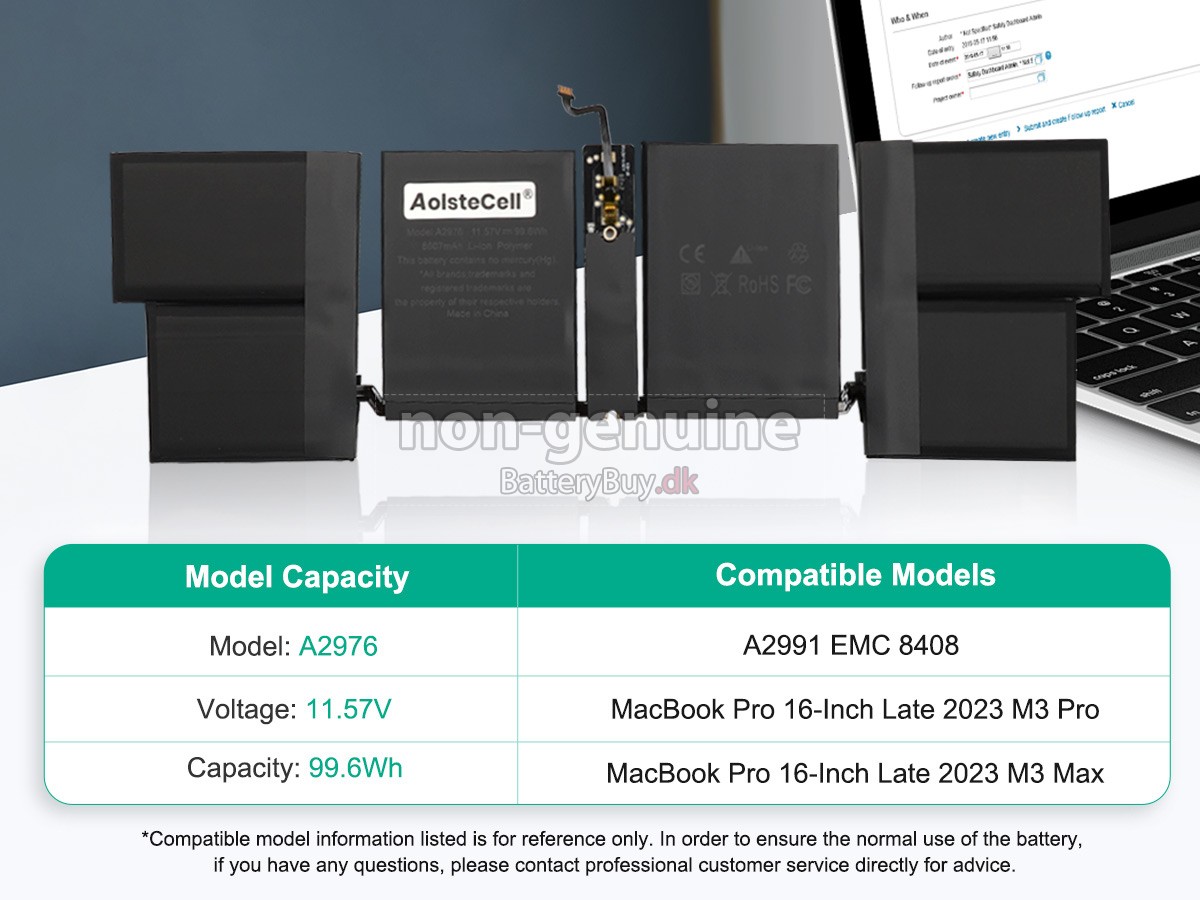 Apple A2976 udskiftningsbatteri
