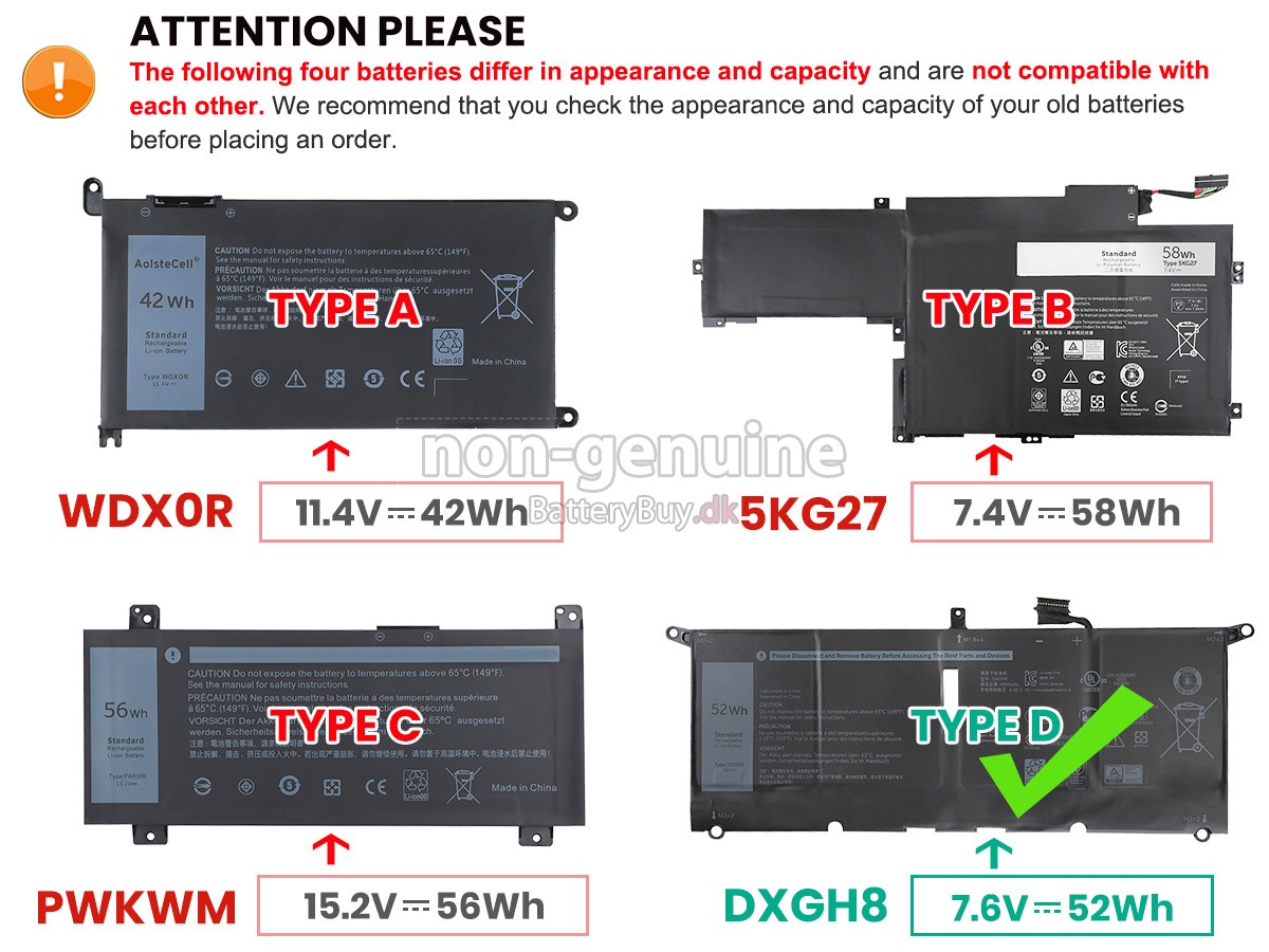 Dell Inspiron 14 7000 udskiftningsbatteri