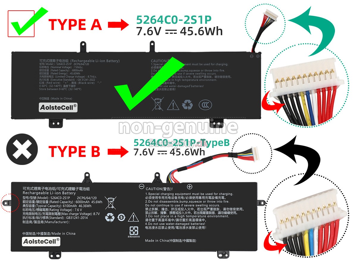 Haier 5264C0-2S1P udskiftningsbatteri
