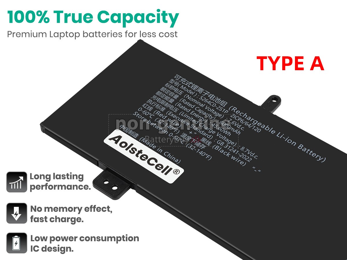 Haier 5264C0-2S1P udskiftningsbatteri