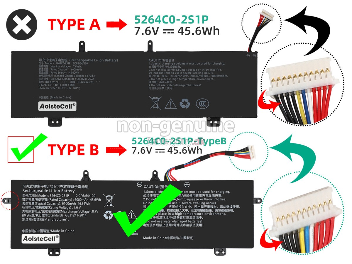 Haier 5264C0-2S1P udskiftningsbatteri