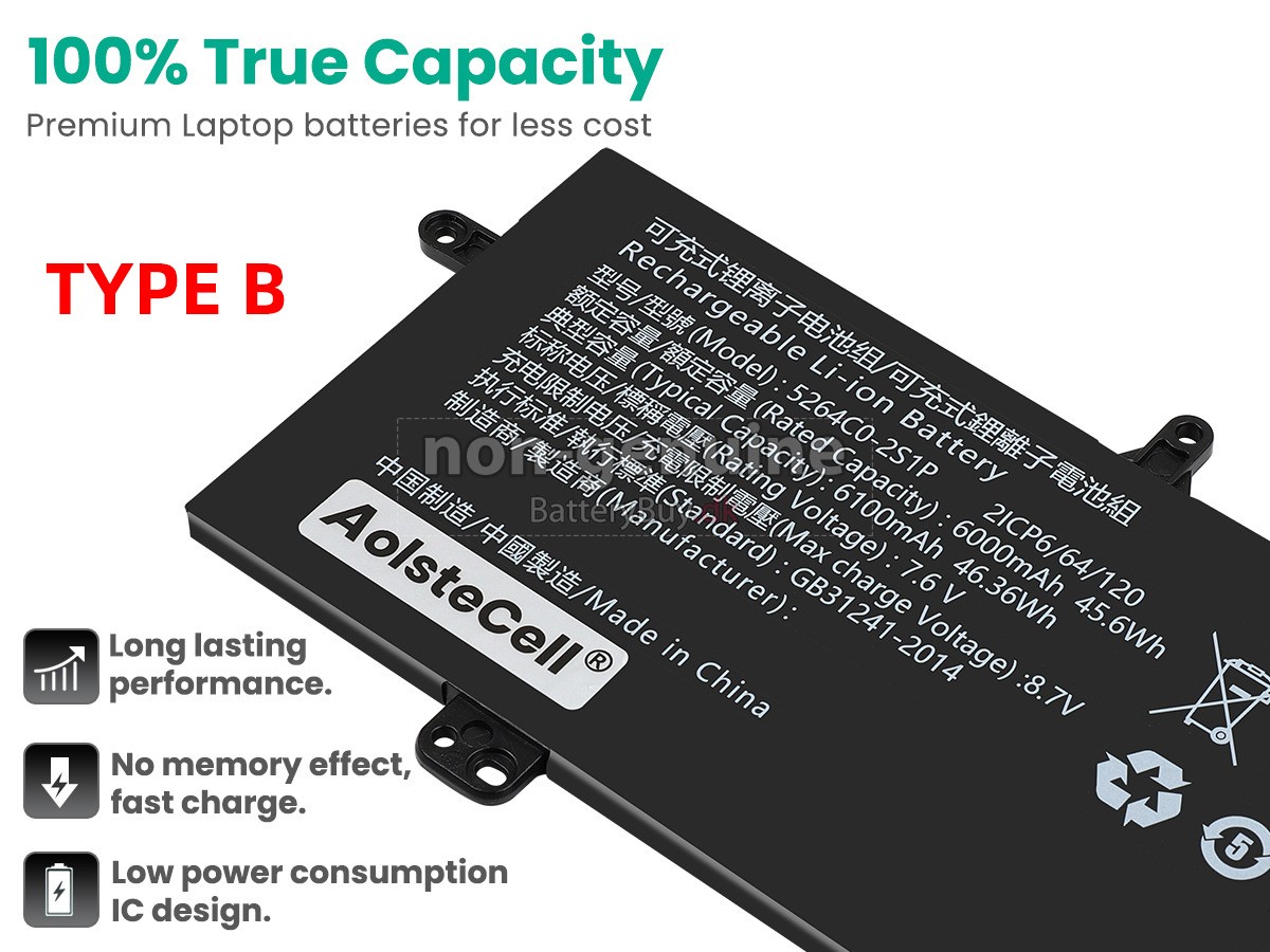 Haier 5264C0-2S1P udskiftningsbatteri
