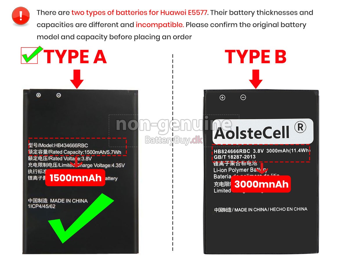 Huawei E5577S-321 udskiftningsbatteri