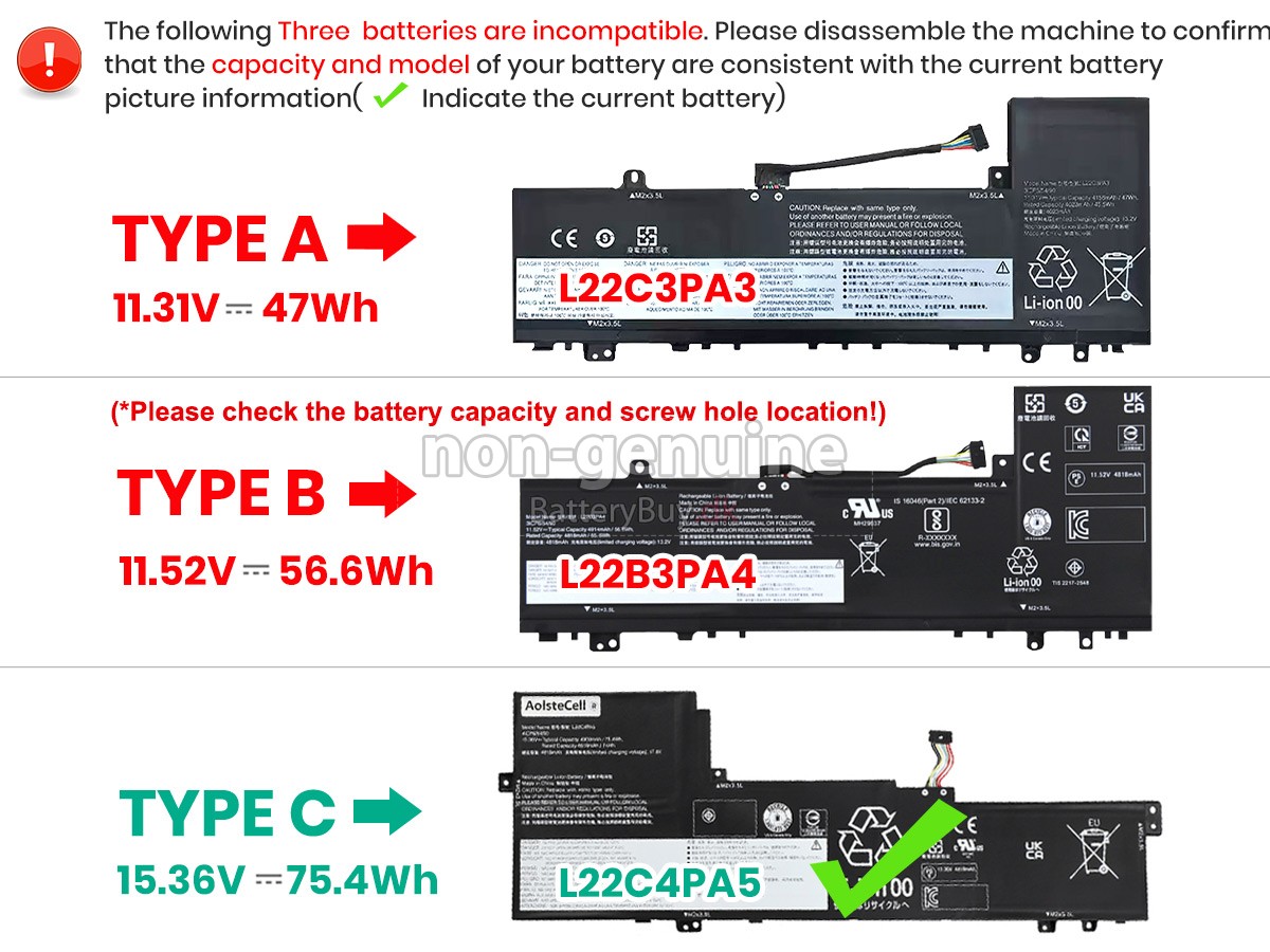 Lenovo IdeaPad SLIM 5 16ABR8-82XG000HHH udskiftningsbatteri