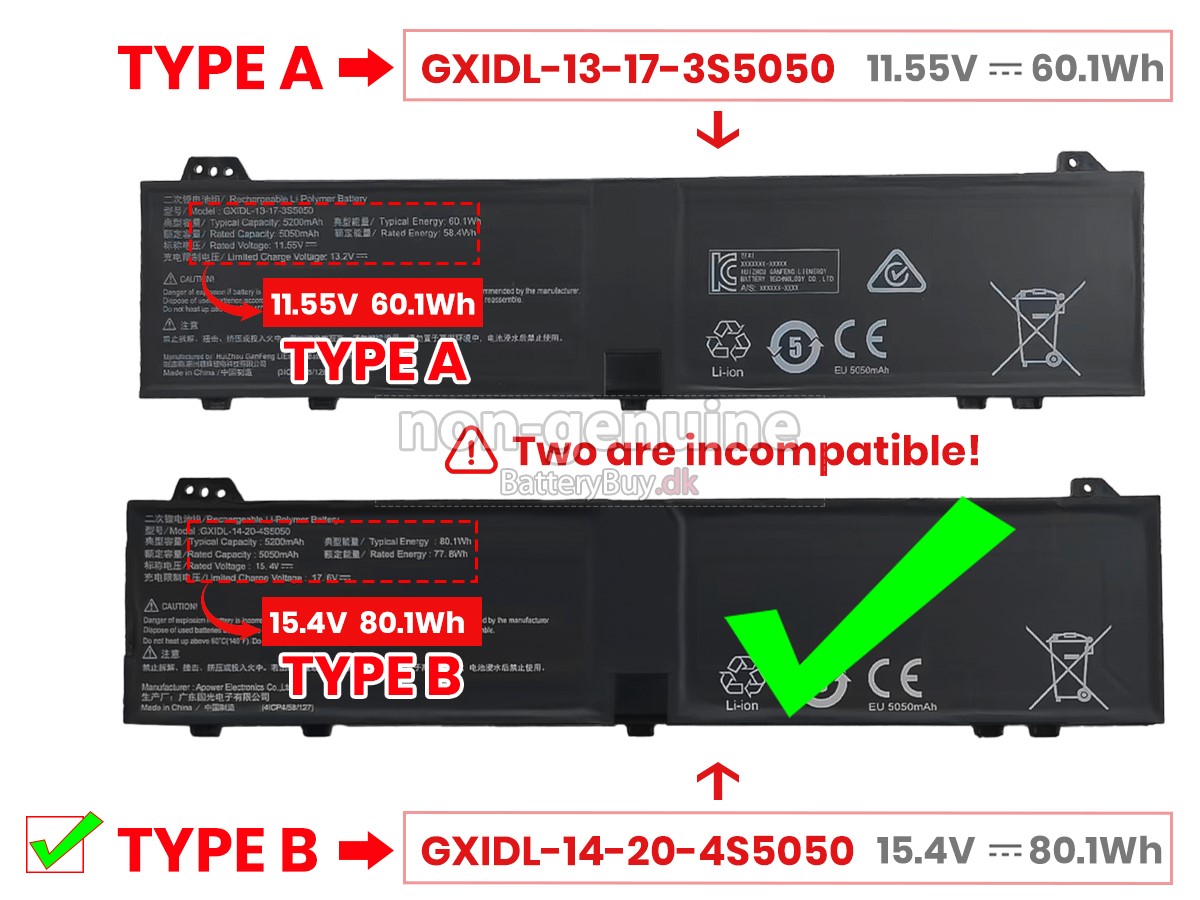 Mechrevo YAOSHI 16PRO udskiftningsbatteri